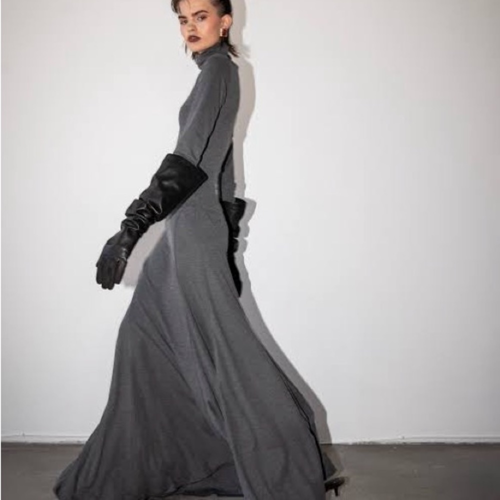 Elegant Gray Maxi Dress